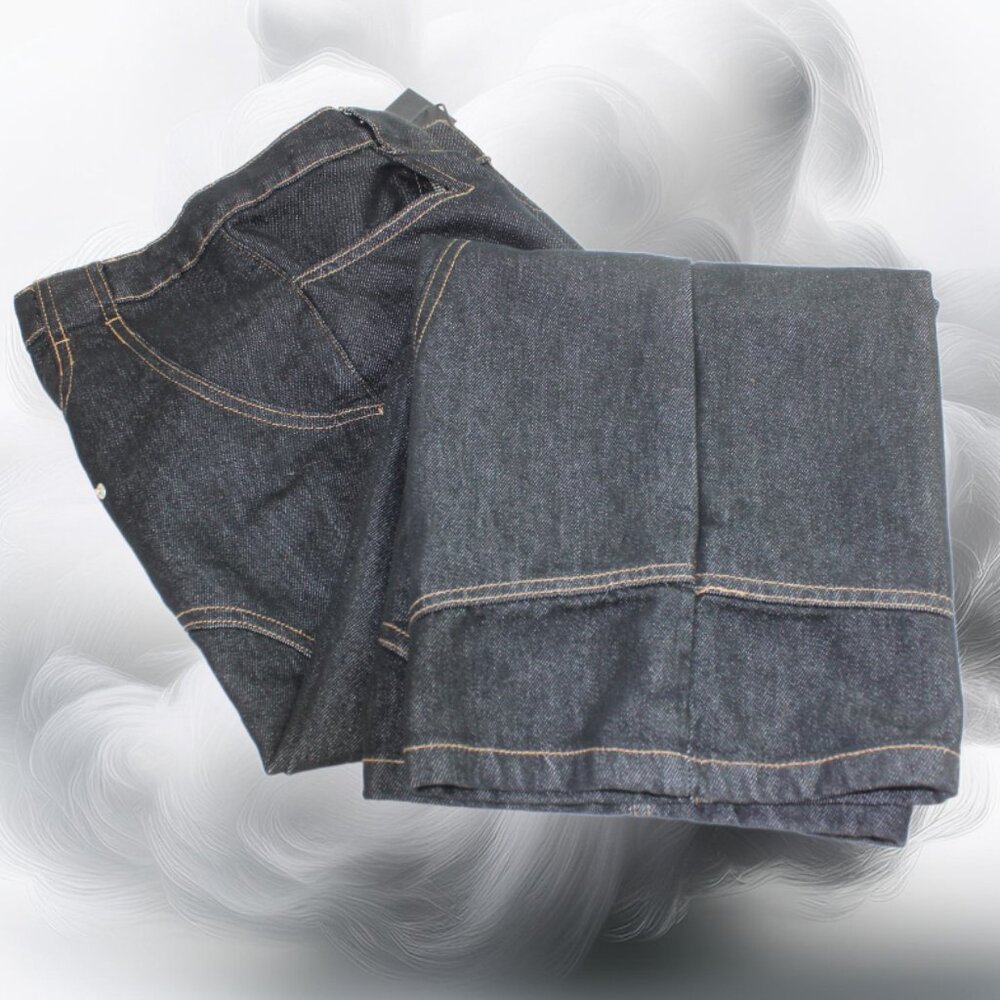 Fine Culture Ebony V6, Urban Street Wear Black Baggies Jean, Size Medium - Picture 9 of 12